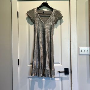 Womens silver satin dress